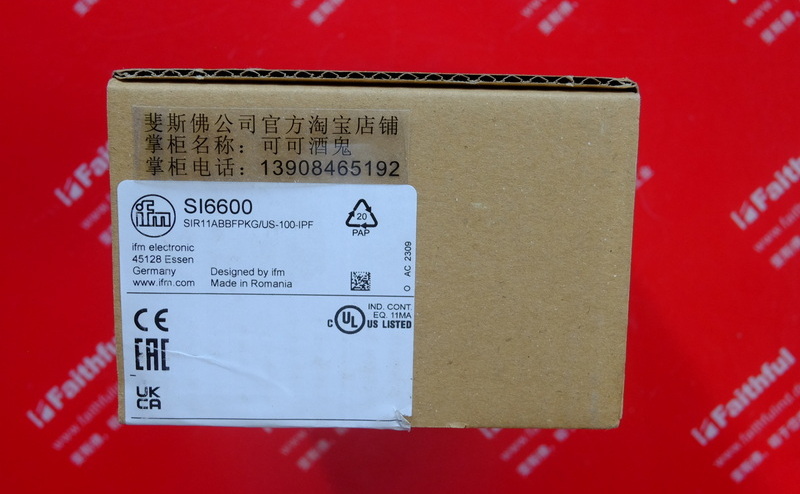 Ifm SI6600 IFM Flow Monitor SIR11ABBFPKG/US-100-IPF