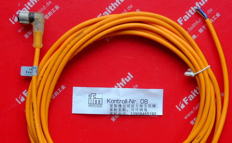 Ifm E10225 IFM with socket connection cable M12 3 core 3 m
