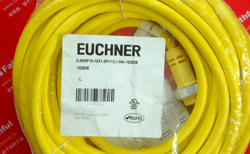 Euchner 102505 EUCHNER wiring cable C- MINF10-10X1 with 10-pin MR10 round plug, 0PV12,1-MA-102505 12.1 m
