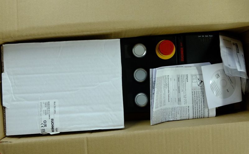 Euchner 156861 EUCHNER locking kit MGB-L1HC-ARA-L-156861, spring force locking, equipped with 5 buttons, emergency stop switch, including label carrier, RC26 plug