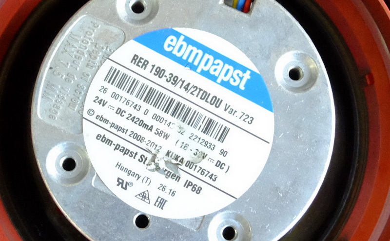 Kuka 00-176-743 KUKA Robot Fan ebmpapst RER190-39/14/2TDLOU 00176743