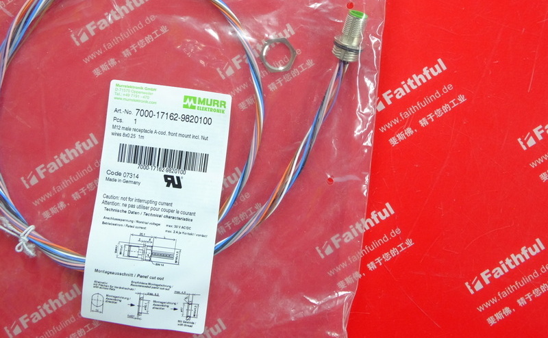 Murr-Elektronik 7000-17162-9820100 MURR Connection Line M12 8 Pin 1 m