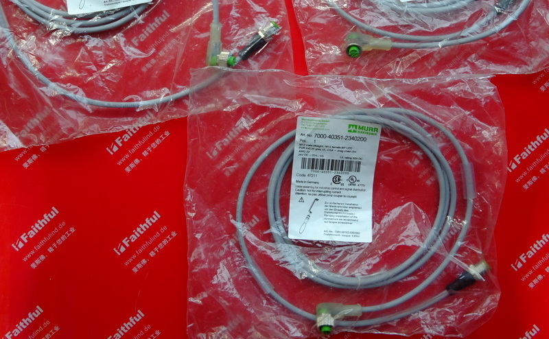 Murr-Elektronik 7000-40351-2340200 MURR connection line M12 4-core male and female head 2 m