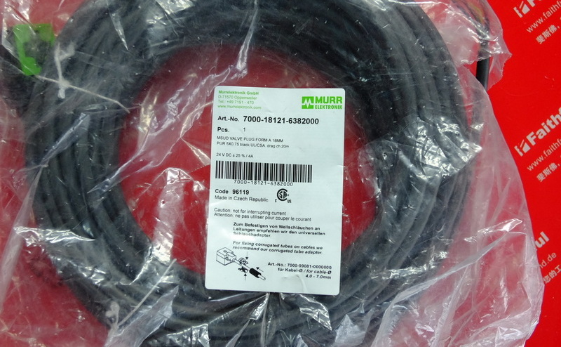 Murr-Elektronik 7000-18121-6382000 MURR Solenoid Valve Connection Line Type A 18mm 5 Core 20 m