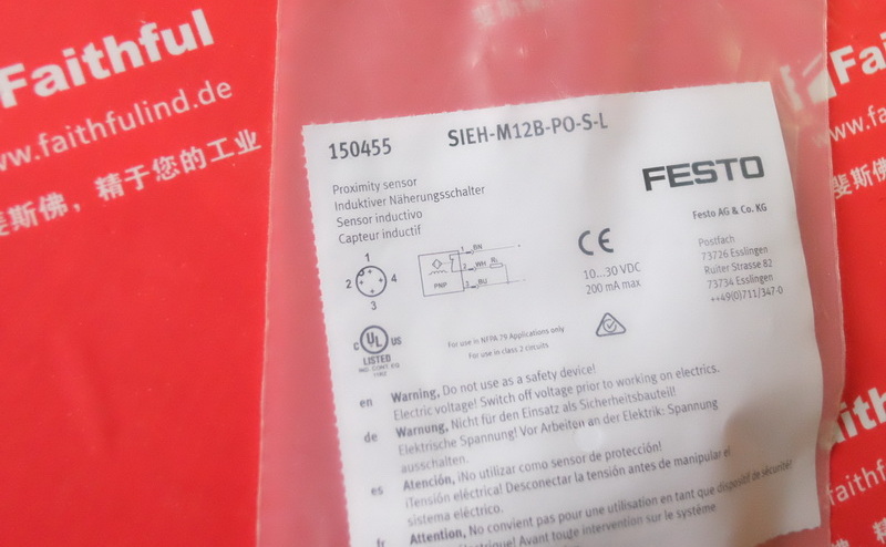 Festo 150455 FESTO proximity switch SIEH-M12B-PO-S-L