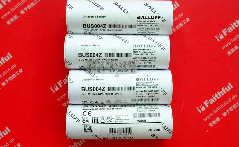 Balluff BUS004Z BALLUFF Ultrasonic Sensor BUS M18M1-GPXI-07/035-S92G
