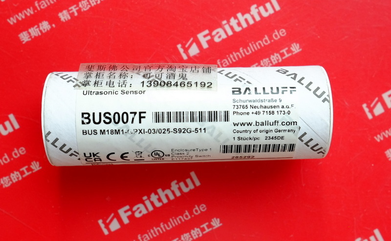 Balluff BUS007F BALLUFF Ultrasonic Sensor BUS M18M1-GPXI-03/025-S92G-511